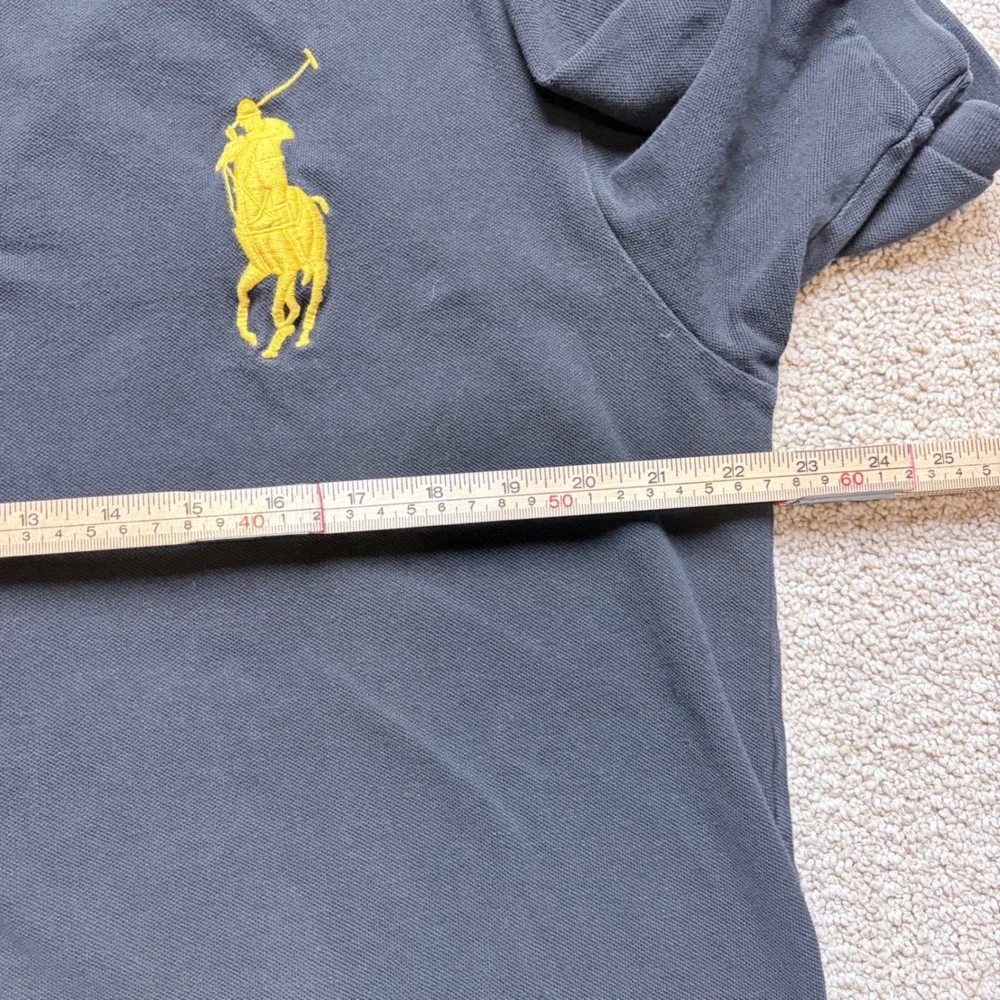 Polo Ralph Lauren Big Pony Polo Shirt Mens XL Black Yellow Short Sleeve Cotton